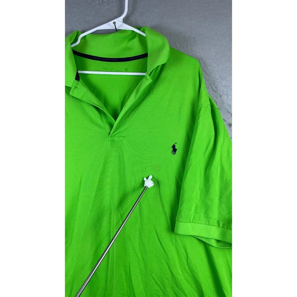 Polo Ralph Lauren RLX Polo Shirt Mens XL Green Good Performance Golf Pony Logo